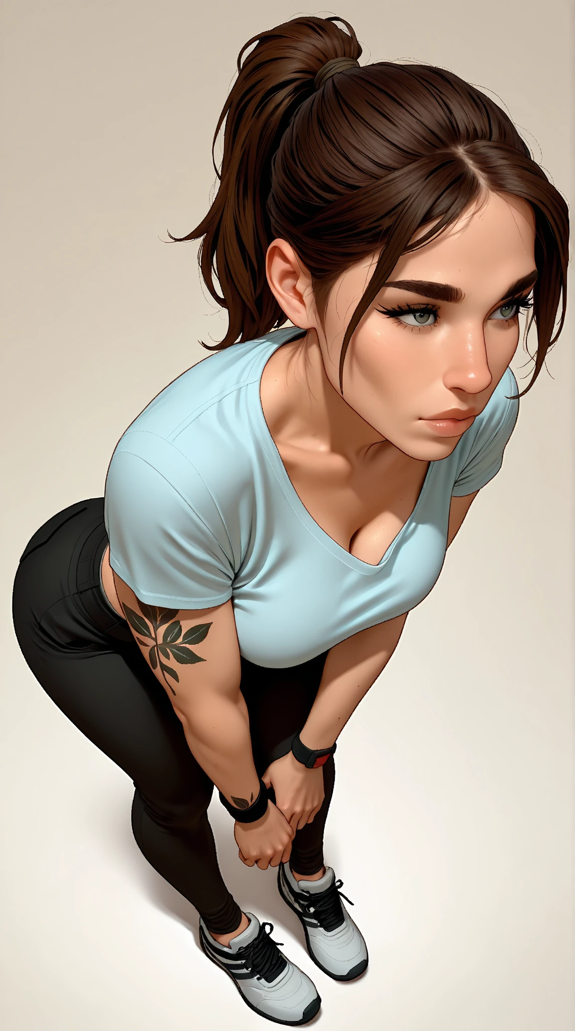 masterpiece, best quality, 4k, detailed, intricate, realistic), married hot landlady notices the outline of my huge penis through my shorts and tries to convince me to take off my clothes for her, black yoga pants, white vest, blushing, indoors, helenparr, detailed face, detailed body, Intricate, High Detail, Sharp focus, studio lighting, detailed, detailed face, naked, sexy, Helen Parr, normal body, fair skin, green eyes, naughty, lusting, Kate Beckinsale