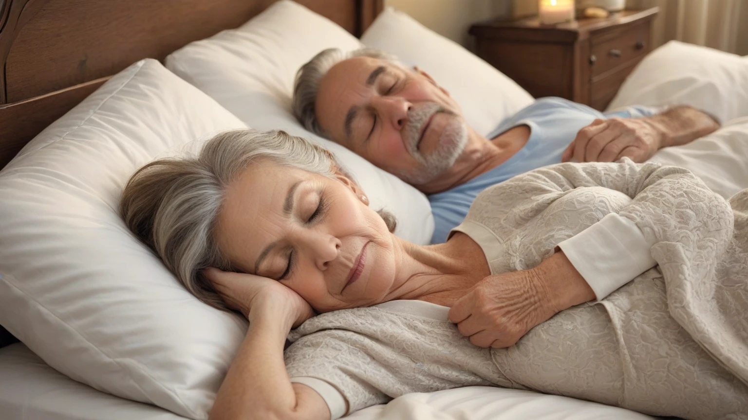 (((Japanese old people))),(((sleeping in bed))),(((mature couple))),(((facial wrinkles))), (((wrinkles))), (((80 year's old))), (((nasolabial folds)))