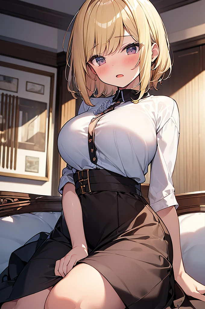 anime styled。illustratio。NSFW。Fantasia。White feathers。girl with。is in estrus。a blond。undergarment。Autumn foliage。Colossal tits。flank。pubick hair。 Pull up your clothes to show off your nipples 。a miniskirt。Shy。is crying。Exposed。Sitting with your crotch spread。cowboy shot。show me panties。Looking at the camera。Low position shots。