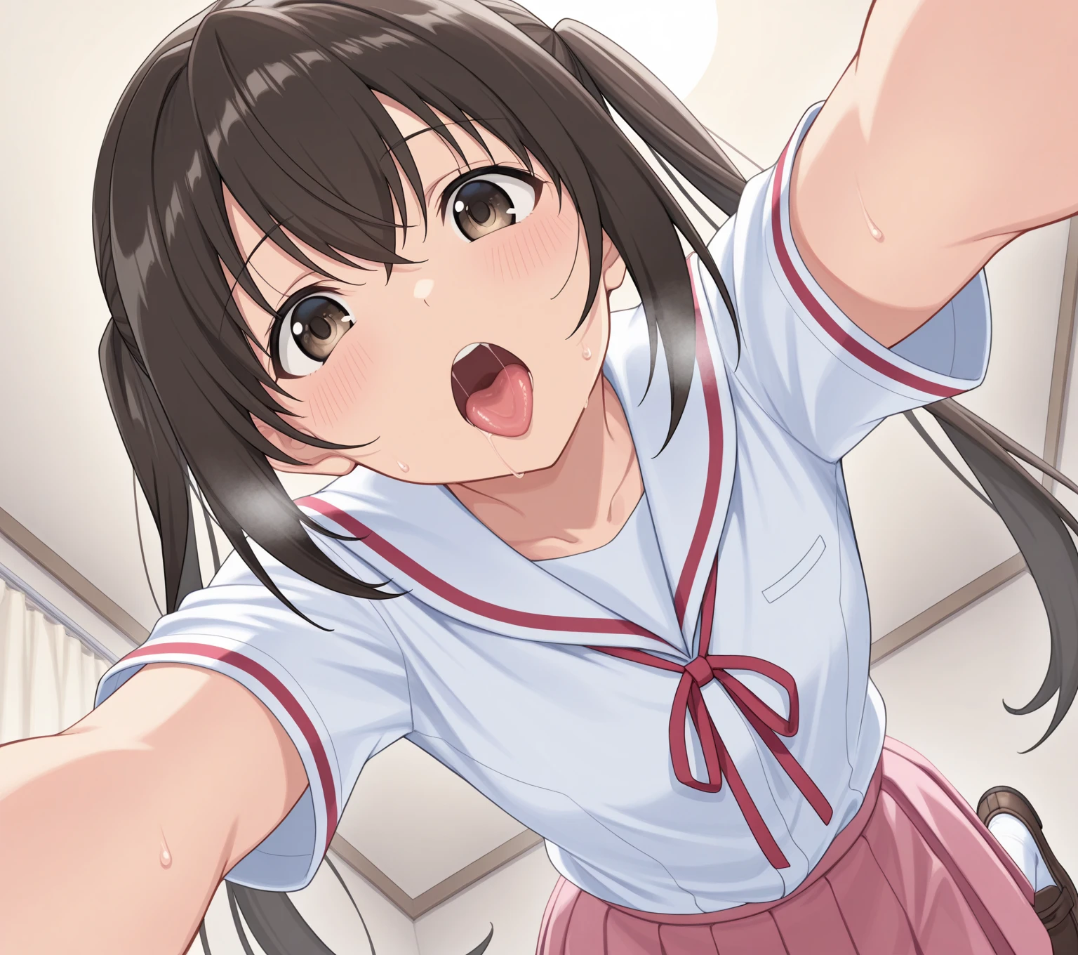 Precious Special Bitch Hentai Porn Scenes, Expresses all emotions highlighted through her facial expressions and poses., Ultra masterpiece, ultra high quality, Spectacular scale, realistic:1.3, ultra high resolution, It is explained in great detail down to the smallest detail.., sharp, clearly, textured, depth of field, Professional Composition, good lighting, (close up shot), ((from below)), sexy, Sensual, erotic, Eros, excited, 성적으로 excited, longing:1.1, (Panting), crummy, Loose, Sticky, (raw), shining, (Looking up (Ecstatic:1.1 lap:1.1 (Semi-open)) Bedroom eyes facing downward camera view)), Wearing a wet school uniform (sailor), erect nipples, beautiful sexy face, detailed mouth:1.1, detailed too shining lips:1.1, 15 year old girl, 15 year old girl의 적당히 아름다운 가슴, Delicious body, Oily, moist, translucent skin, crummy Loose (updo) Side-swept bangs, brown short hair, ((blissful:1.5 Ecstatic 표정:1.1)), ((blush)), (((sweat))), a little particle sweat drops, (((steam))), ((sigh)), (((((ecstasy))))), ((((orgasm)))), have sex, caress, in the classroom, On the gym mat, She is my sex slave, Caressing deeply, Give me her special H service that captivates me, Passionate and attentive escort service with energy, Her sexual desire increased, Her sexual energy has increased, Anyway, she is a very strong pervert, Small and cozy but erotic,