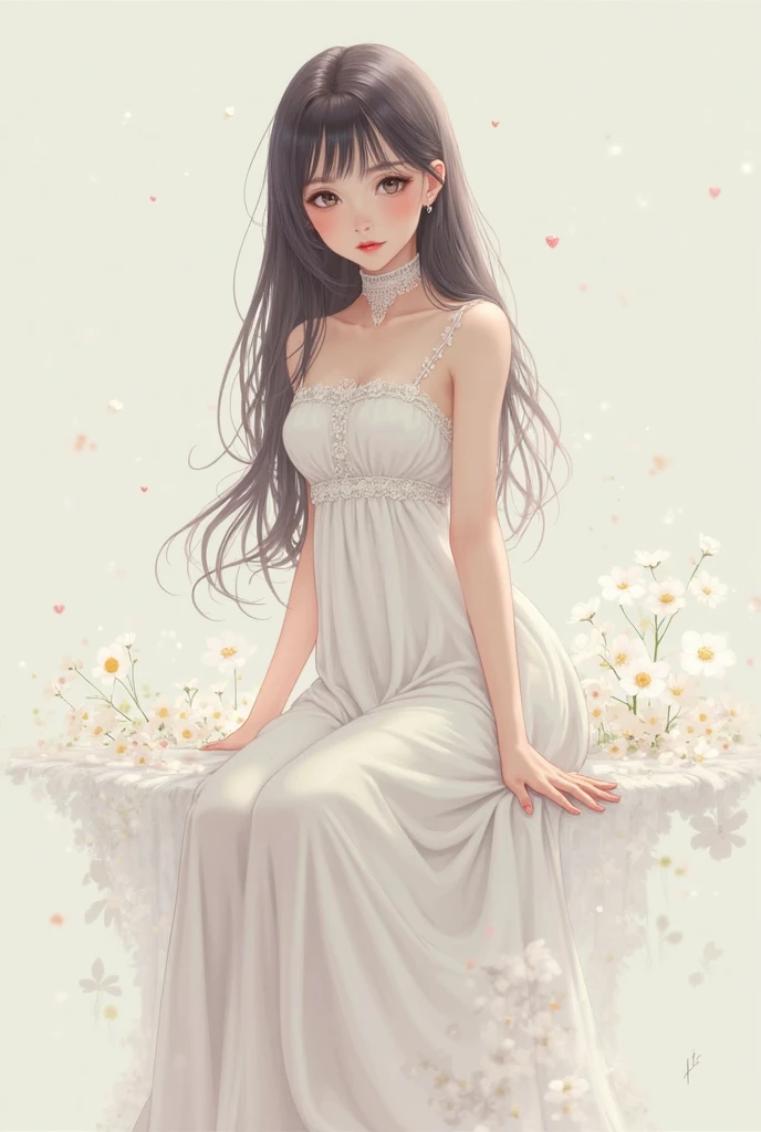 RAW photo, best quality, masterpiece, photorealistic, Polish girl, 20 years old, black hair, Light grey eyes, short bob cut, hair in 7 thirds, hair over one ear, Symmetrical eyes, solo, Detailed Skin, Detailed face, Detailed hands, Big Breasts, rip gloss, blush