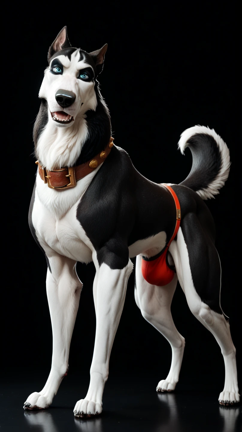 (by taran fiddler), (by halbean), feral dog, female, solo canine, alone, spotted great dane, jowls, drool, curvy, wide hips, thick thighs, presenting hindquarters, canine labia, looking back at viewer, raised tail, perineum, arched back, spreading cheeks, bending down, play bow, panting, living room background
