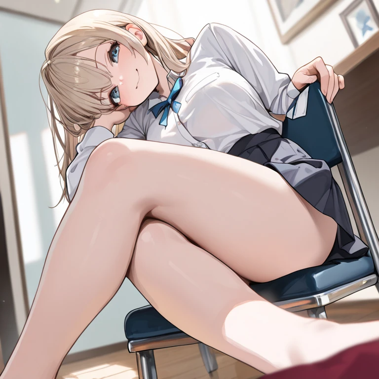 (masterpiece:1.2, Highest quality), (Realistic, photoRealistic:1.4), Beautiful illustrations, (Natural Side Lighting, Cinema Lighting),
View your viewers, 1 girl, Japanese, high school girl, Perfect Face, Cute and symmetrical face, Glowing Skin, Baby Face,
(Long Hair, Straight hair, Sideburns, (Blonde)), Swept-apart bangs, Blue eyes, medium breasts, Captivating thighs, Big Ass), Earrings, Sweaty healthy body, Mesgaquismiles, barefoot, ((Very, very big butt))((Panties are visible))((Shiny satin light brown panties))((full back panties))loafers, Ultra-realistic, early morning, Breeze Skirt Lift, (Spread your legs:1.0), (squat), Indoor (changing room)
Beautiful Hair, Beautiful Face, Beautiful attention to detail, Beautiful clavicle, Beautiful body, Beautiful breasts, Beautiful thighs, Beautiful feet, Beautiful fingers,
(((Brown cardigan, Closing the garment), White collared shirt, Black checkered pleated mini skirt)),
(Beautiful views), Are standing, (nice smile, Upward glance),