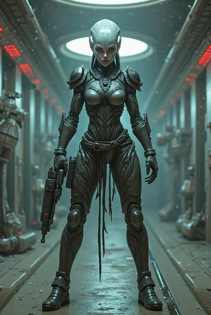 NSFW, best qualityer, ultra detaild, ​masterpiece, 1 girl, sci-fi doom slayer style fighter, doom eternal game, ((girl soldier wearing armor nsfw)), dynamically owned, combat pose, motor ureal 5, 8k, Dramatic light, Apocalyptic urban setting, proportionate, simetrico, golden ratio, art station