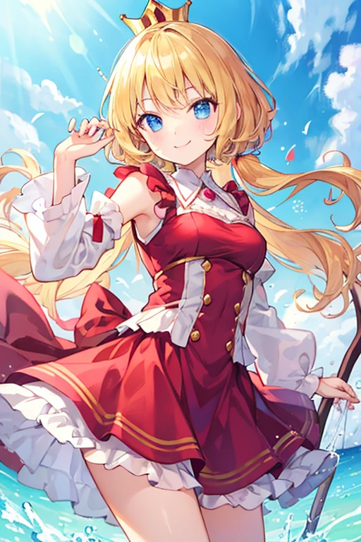 1girl、V sign、Simple Background、smile、
