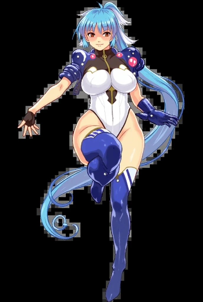 leviathan_megamanz, 1 chica, solo, blue eyes, androide, casco, Sentado en la roca, muslos, agua, alta calidad, obra maestra,