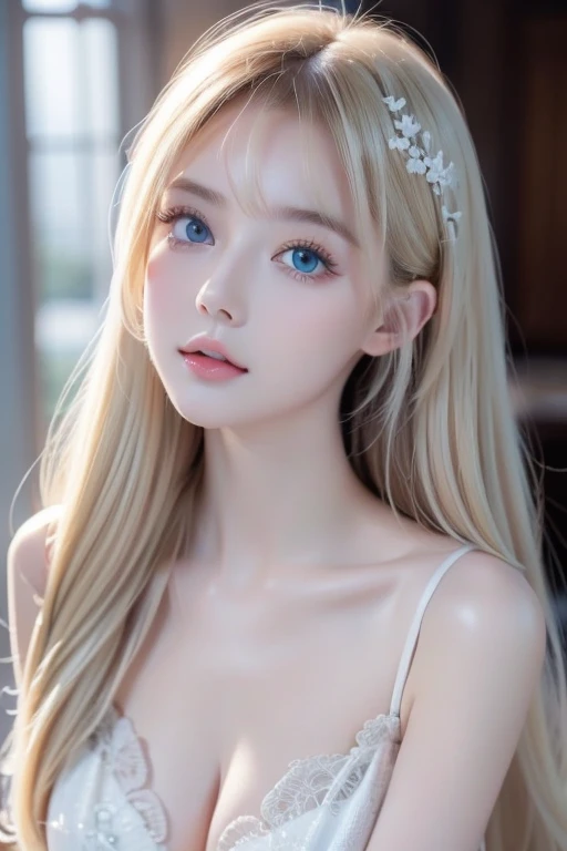 ((Highest quality)), ((masterpiece)), (detailed), Light-colored hair、Big eyes、A beautiful girl、Bodysuits, (Has an erect penis:1.35), Exposed areola、Blushed:1.1, Watery eyes、Being watched by old people