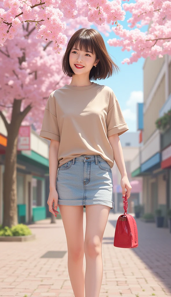 Street background full body short hair wavy hair Japanese girl
Realistic dynamic angle, short-sleeved shorts