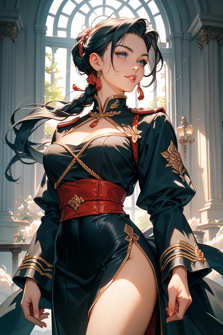 center, ((looking at camera: 1.5)), (near perfect: 1.4), dynamic, highly detailed, digital painting, concept art, smooth, sharp focus, illustration, art by Kahn Griffiths and Vadim Cassin. ((Chinese costume short skirt bellyband)), bold colors, abstract forms, expressiveness, emotion, official art, unified 8k wallpaper, ultra-detailed, beautiful and aesthetic, masterpiece, best quality, (mandala, tangled , entangled), (fractal art: 1.3), 1girl, very detailed, (ruffled skirt), (medium bust: 1.3)