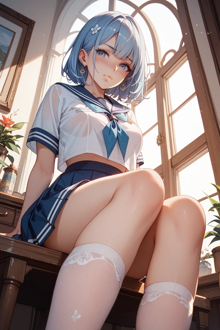 (((("Três garotas de 17 yr old.)))) The first has long yellow hair and green eyes.. The second has white Bob hair and blue eyes. The third has long red hair and red eyes.. wearing school uniforms. The background is a high school."(best qualityer, 8k, 32 mil, work of art, ultra HD,:1.2),CRU, 3 girls,ultra cute , natural lighting,olhos Ablazes transparentes, 17 yr old,Medium chest ,skin fair ,Ruddy face,dynamic lighting, In the stairs, ((schoolar uniform)), crawling position on hands and knees, Closing your legs, moccasins, NSFW, in the middle of the stairs, Ablaze, Show panty, White or blue panties