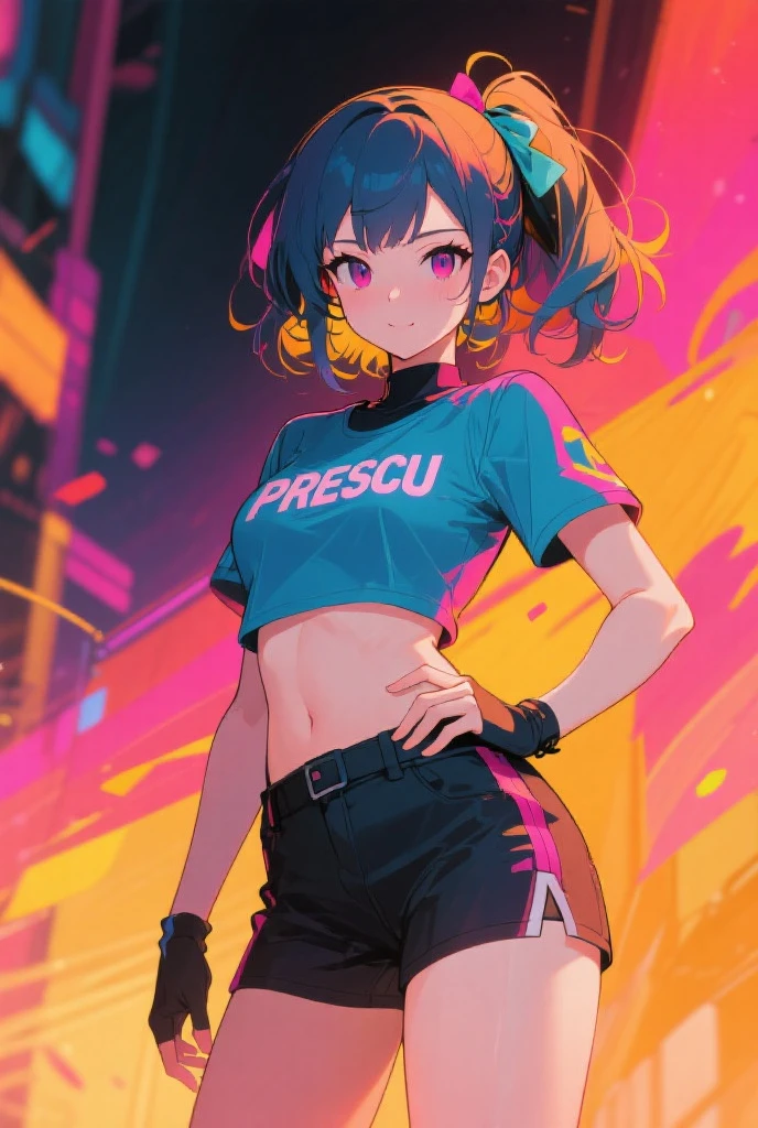 masterpiece, best quality, dark skin, short hair, yellow eyes, black hair, beautiful girl, thin, full body, tall girl, ((MMA fighter gloves)), black costume, ((kawaii)), ((cute)), plan boobs, short , small , ((short chest)), ((big butt)), ((wide thigh)), fighting pose, dojo background