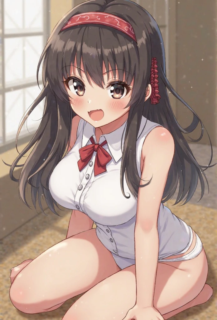 Highest quality, masterpiece, 4K, Highly detailed face, Highly detailed skin, Highly detailed wallpaper, Japanese anime, Second Dimension, Small face, Big Breasts, Normal body, Accurate body, Fine skin, Very beautiful cleavage, NSFW, whole body, One girl, A face that makes you want to have sex, On the bed, Sweaty, Cosplay, , mini skirt, Spread your legs