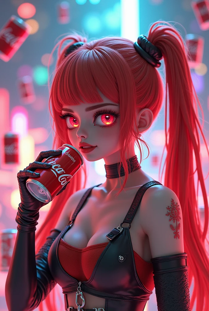 anime artwork <lora:FF_Safe_AnimXL:1> a girl with red hair holding a drink, female death holding a cocktail, anime girl drinks energy drink, holding a drink, redhead female cyberpunk, with a drink, dreamy cyberpunk girl, drinking cocktail, epic 3 d abstract emo girl, female cyberpunk anime girl, photorealistic anime girl render, cyberpunk beautiful girl, render of a cute 3d anime girl . anime style, key visual, vibrant, studio anime, highly detailed