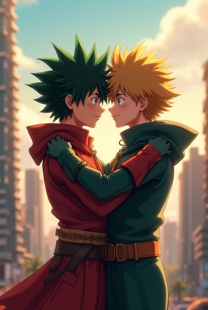 Dabi besando a deku My hero academy
