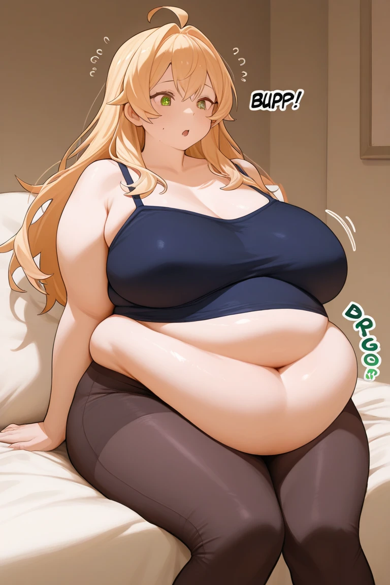 Anime woman Enormous bloated expanding diaper mess, huge bloated pregnant belly, huge overflowing breast, moaning
