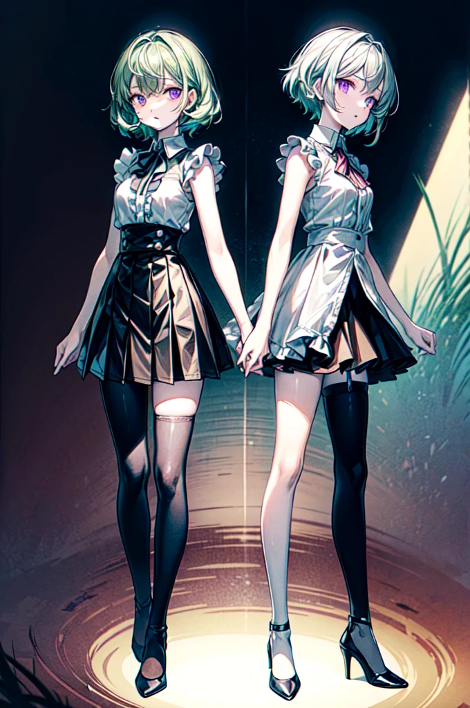 (((High resolution:1.5))), (((Very detailedな:1.5))), (((Two Girls:1.3))),((7Head to Body:1.3))、 (((White bed:1.5))),(((Bright interior、Midday light background)))、(((Happy expression))), (((smile:1.5)))、(((Beautiful and detailed eyes:1.3))), (((Very detailed))), (((Details face:1.5))),(((Small waist)))、 (((Very delicate body:1.5)))、(((Flat Chest:1.3))),(((short wavy hair:1.5))),Normal limbs、(((thigh gap:1.3))),(((dakimakura:1.5)))、(((Hatsune Miku:1.5)))、