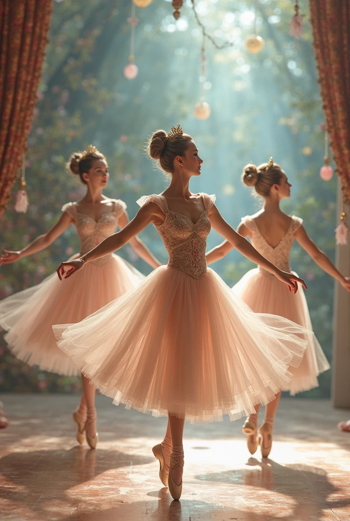 A photo booth with a ballet core theme