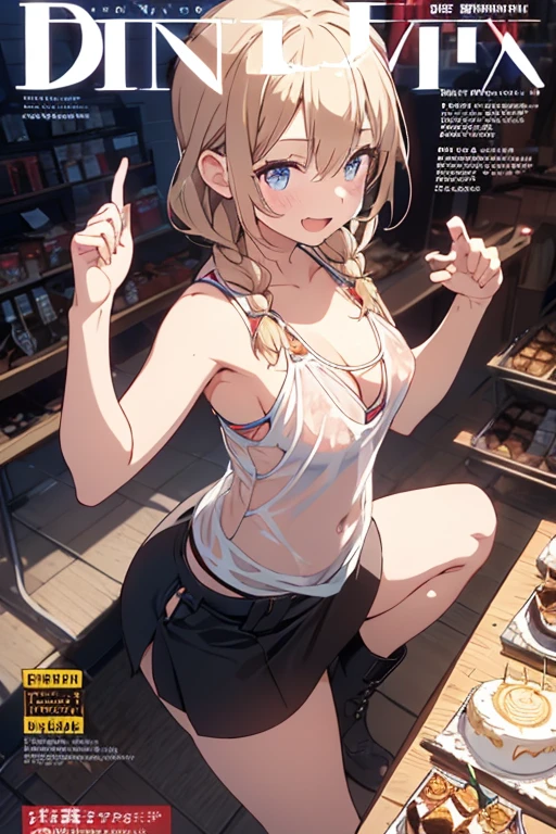 (masterpiece, Best Quality, ultra-detailed, high resolution, extremely detailed CG, official art, Professional Lighting, Perfect Anatomy, anime colors), (from below), looking at viewer, cowboy shot, perfect body, a 24yo beautiful girl, sidelocks, hairband, earrings,medium hips, glamorous body,a small face,beautiful-makeup,Makeup light,dark brown hair, Amazing Cleavage, thin waist, cute ass, Raised sexy, small breast: 1.2 posed cleavage:1.2, (off shoulders,Denimbra,legginullnude), micro denim shorts, bare legs, nail_polish, pale skin, Waiting friend, (morning:1.5), tokyo, (convenience store:1.3), outdoor, (depth of field:1.3), contrapposto, (Hold a coffee in your hand:1.3),delicate beautiful face, Bright blue eyes, cute eyes, sparkling eyes, Big eyes, (perky chest:1.1), (pointed chest:1.3), looking at viewer,
