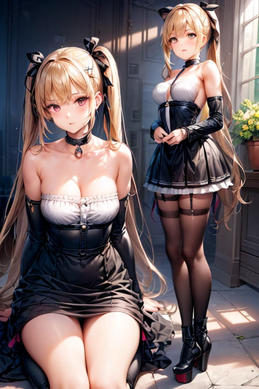 (((2 girls))), 2 Beautiful school girls, tied up, (bdsm, back to back, looking up on the camera, sexy lingerie, licking boots, full body, big breast, handcuffs, ultra quality rendering, dark