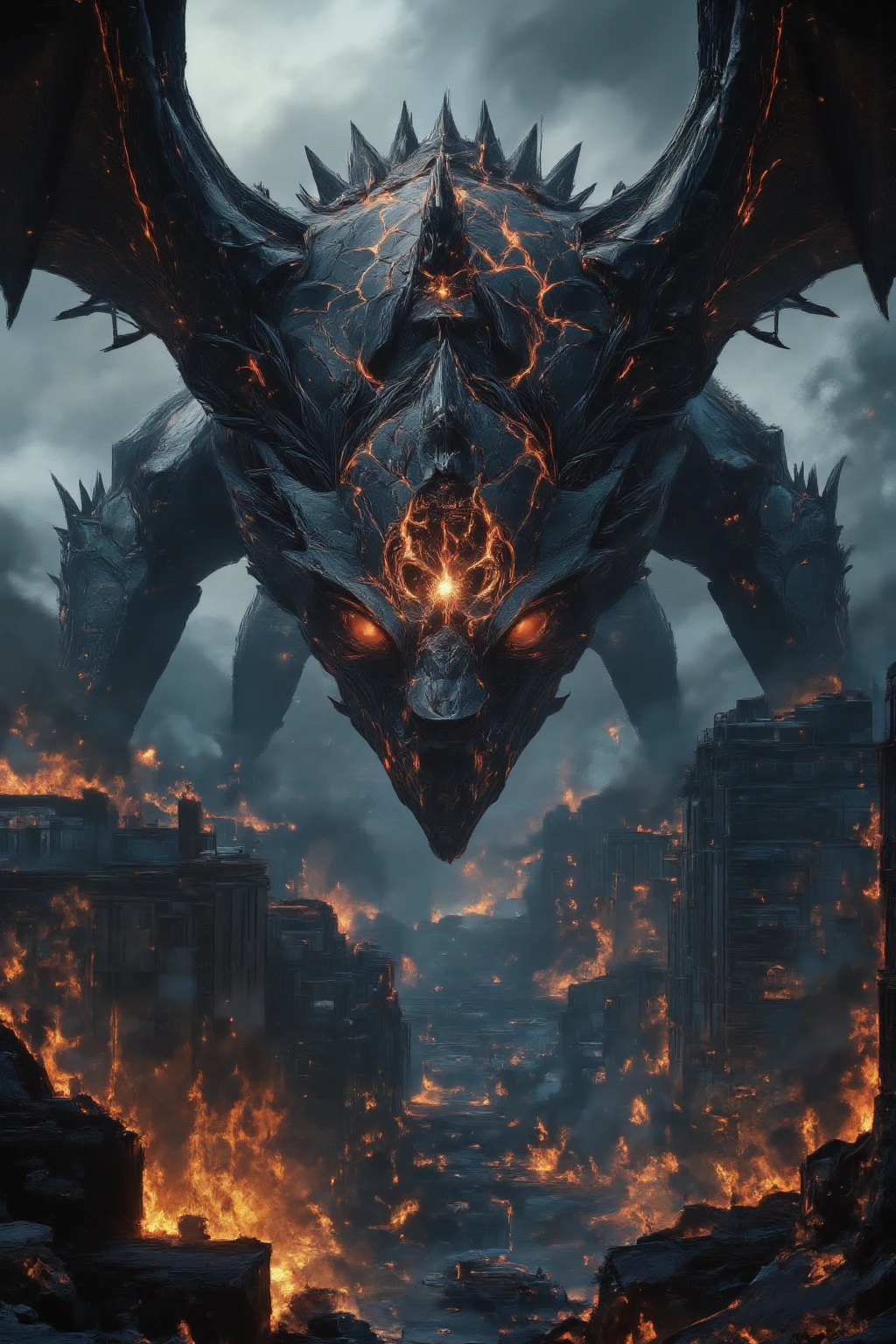 Create a photorealistic scene of a 500-meter-tall Kaiju attacking Hong Kong. The Kaiju should have a massive, towering body with an enraged, menacing expression. Show it tearing through the skyscrapers and neon-lit streets, causing widespread destruction. The hyper-detailed textures of the Kaiju’s skin should be highlighted with cinematic lighting and dramatic shadows. Use an ultra-wide angle shot to capture the expansive scale and dynamic composition, emphasizing the awe-inspiring tension of the scene. creating a sense of awe and tension. 8K, extremely detailed, intricate details, photorealistic, masterpiece, cinematic lighting, dynamic composition, muted color palette, moody atmosphere, dramatic shadows, awe-inspiring scale, kaiju with expressive faces, maid uniform with delicate lace and ribbons, lair with intricate architecture and advanced technology, cityscape in the background with skyscrapers and landmarks, FOCUS ON THE CREATION OF FACE
