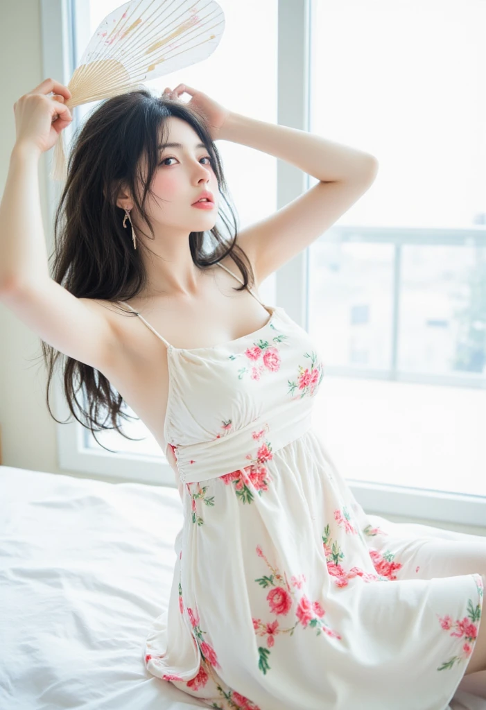 face seen from the side 、20years .cute.y girl.relax.natural.