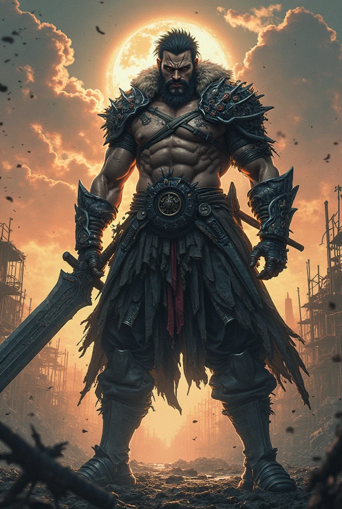 A warrior after a battle full of scars