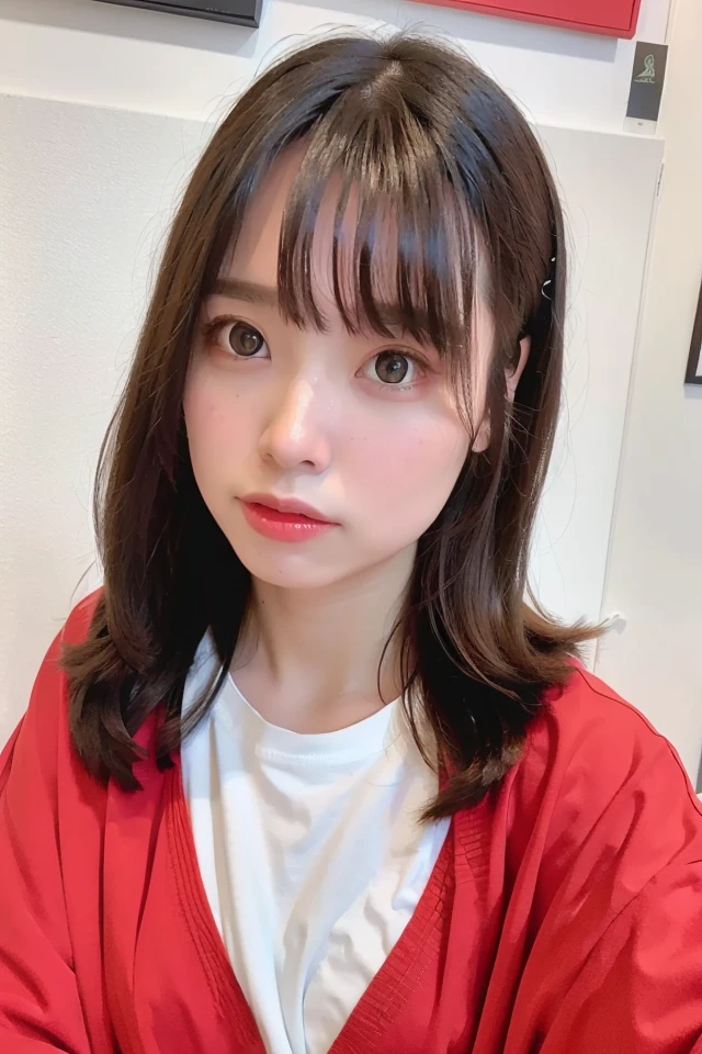 1 female、 Highest quality、 Ultra-high resolution、 (Realistic:1.4)、 blush、 cute、(Detailed face)、 Laughter、Looking into the camera、In town、Tight short-sleeved shirt、Tight pants、Huge breasts、 Accentuate your breasts、Large Breasts、Bobcut、 Straight Hair、Mole in the eye、 Full body portrait、Married women
