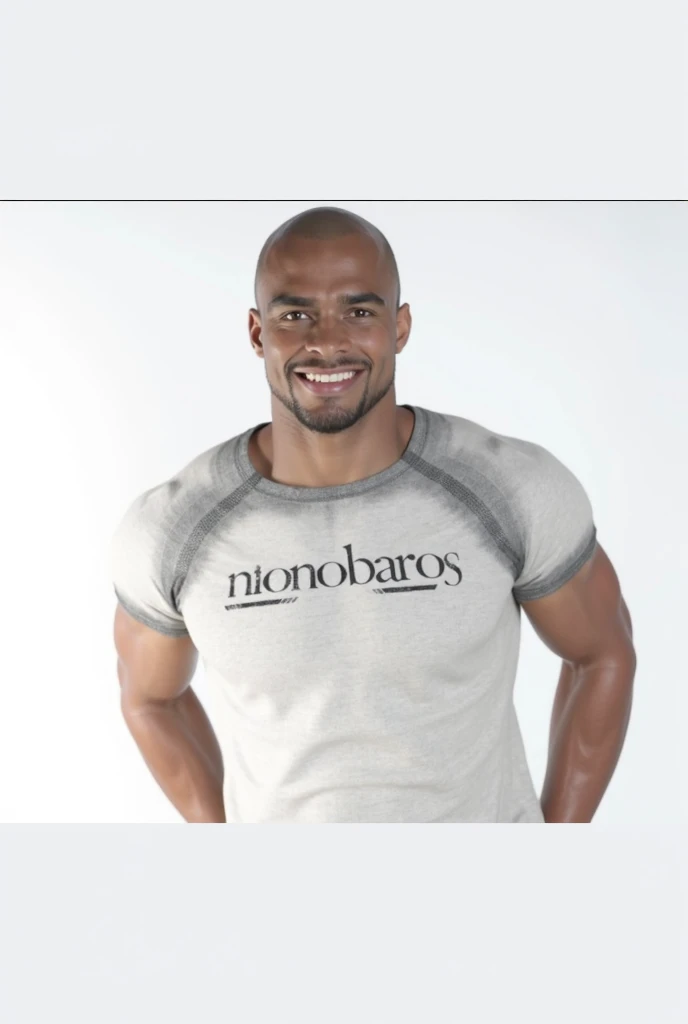 four girls wearing tight-shirts and long white yoga-pants (the girls express desire) (kneeling on-floor) (the girls surround a huge muscular black man and stare at him as he smirks)