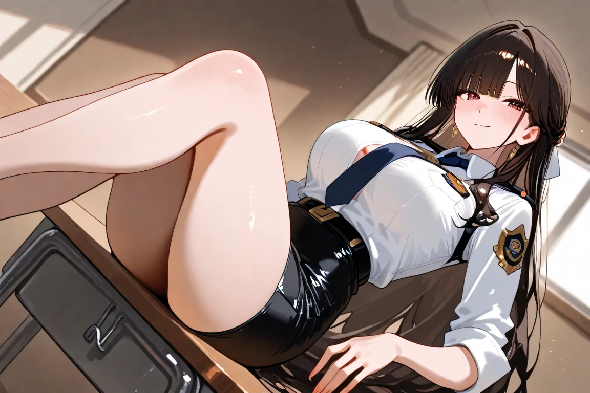 (((nsfw))),(((1girl))),masterpiece,best quality,((最高品質)), ((傑作)), (詳しい), 完璧な顔, beautiful detailed glow,film Reflection,Break,from front,front face,cowboy shot,Voluptuous,glamorous,Chubby,thicc,curvy,Leggy,Tall,hanging breasts,1 grandma,(((squatting,Lie on your back,spread legs,hands up))),(lying, on back:1.5),chignon,(30 year old woman,mature female:1.2),black hair,chignon, (Open Stewardess uniform:1.6),(thong:1.4),Long Sleeves Asia airline uniform,high heels,(((thighhighs))),tight clothes,(plump thighs:1.1),cameltoe,glasses,Detailed beautiful eyes,looking at viewer,makeup,((moody face,bashful,embarrassed)),(((condom in mouth))),(((public hair))), perfect nipple, extremely detailed nipple, round areola,glasses,