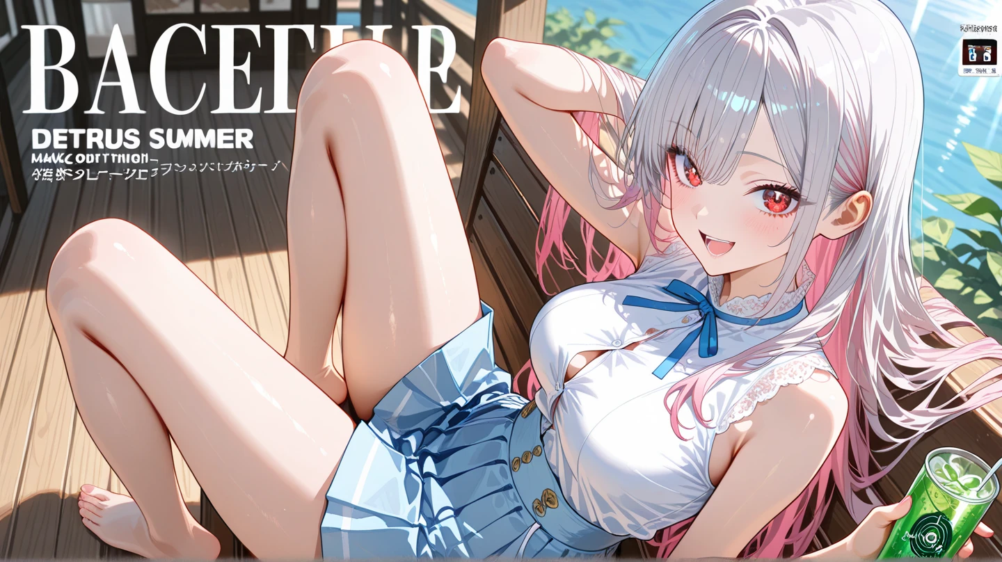 1 Girl、smile、Big Breasts、、summer