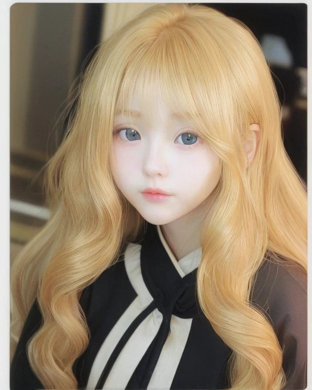 Jang Wonyoung, Wonyoung, doll, full lips, court lady, blonde, Blonde, long hair.