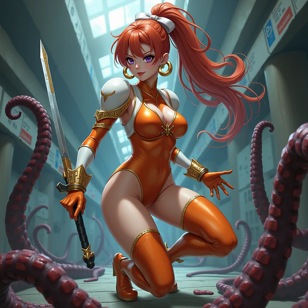 (redshift render:1.1) of 1girl tentacles, tentacle sex, ugly tentacles, (breast sucking:1.2), (cum:1.1), slime, tears, prettyeyes, short hair, red hair, restrained, (masterpiece, best quality, ultra detailed, absurdres:1.5), wide shot, perfect lighting, smooth, hdr, full body shot