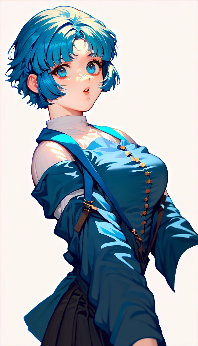 detailed, high resolution, hires, 1990s\(style\), retro art, 1 girl, pov, looking at viewer, solo, embarrassed, clothes, blue bra, patterned, blue, scarf, elbow gloves,blue, blue,school mini skirt,patterned, blue,tights, blue,flower,on top, blue hair, <lora:TwoV1.0:0.9>, spread legs, <lora:add_detail:1.0>