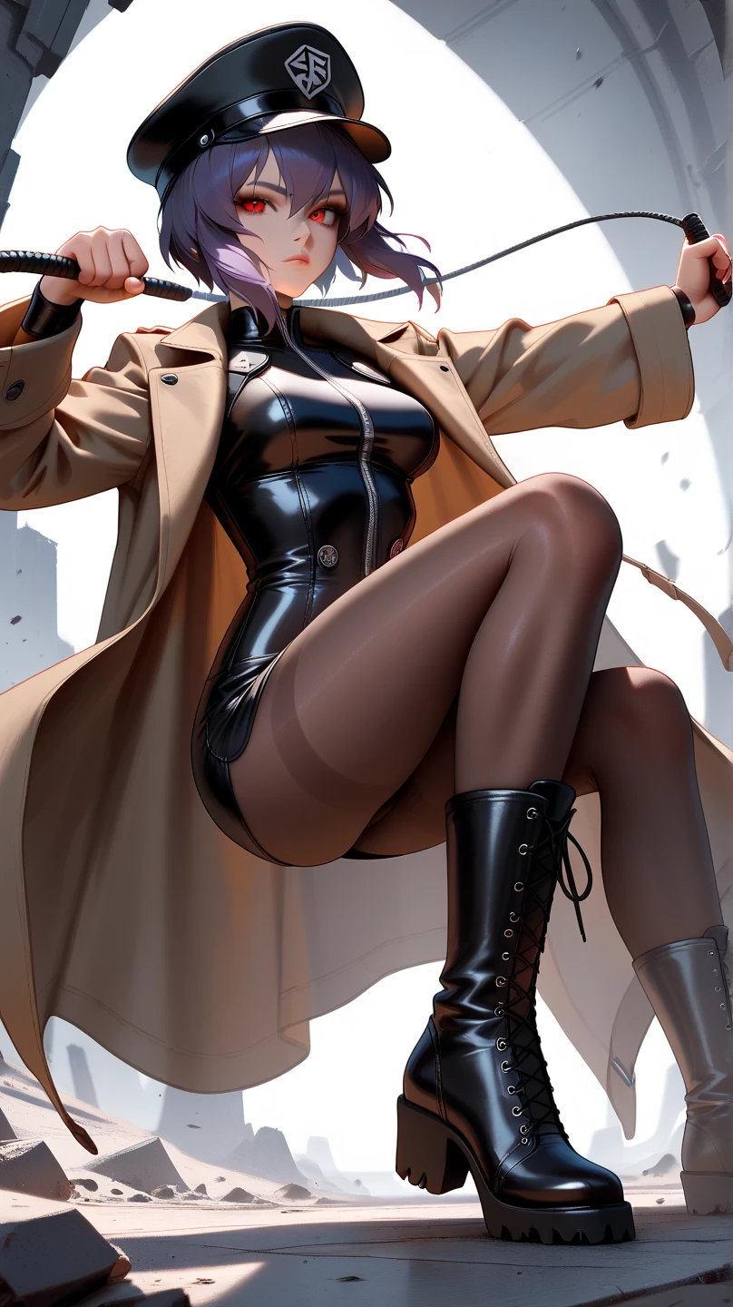 (Masterpiece, best quality, intricate details, 1sologirl) iron collar, arms behind back, iron cuffs, shackles, bound ((standing by wooden pole:1.2)) ((Kei Kishimoto Dark skin)) show entire body frontal position, feet in view, realistic, gorgeous 16y.o. light skinned mixed race female, African, transparent black pantyhose, legs open, museum, no shoes, looking to viewer straight symmetrical