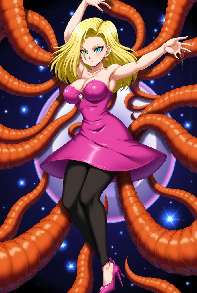 there is a woman with a snake around her neck, some tentacles are touching her, fine details. cheered up. tentacles, covered with tentacles, tentacles around, many suckered tentacles. hybrid, twisted tentacles, many tentacles, tentacle, tentacle monster, tentacles, single tentacle, big tentacle sneak around, slime and tentacles