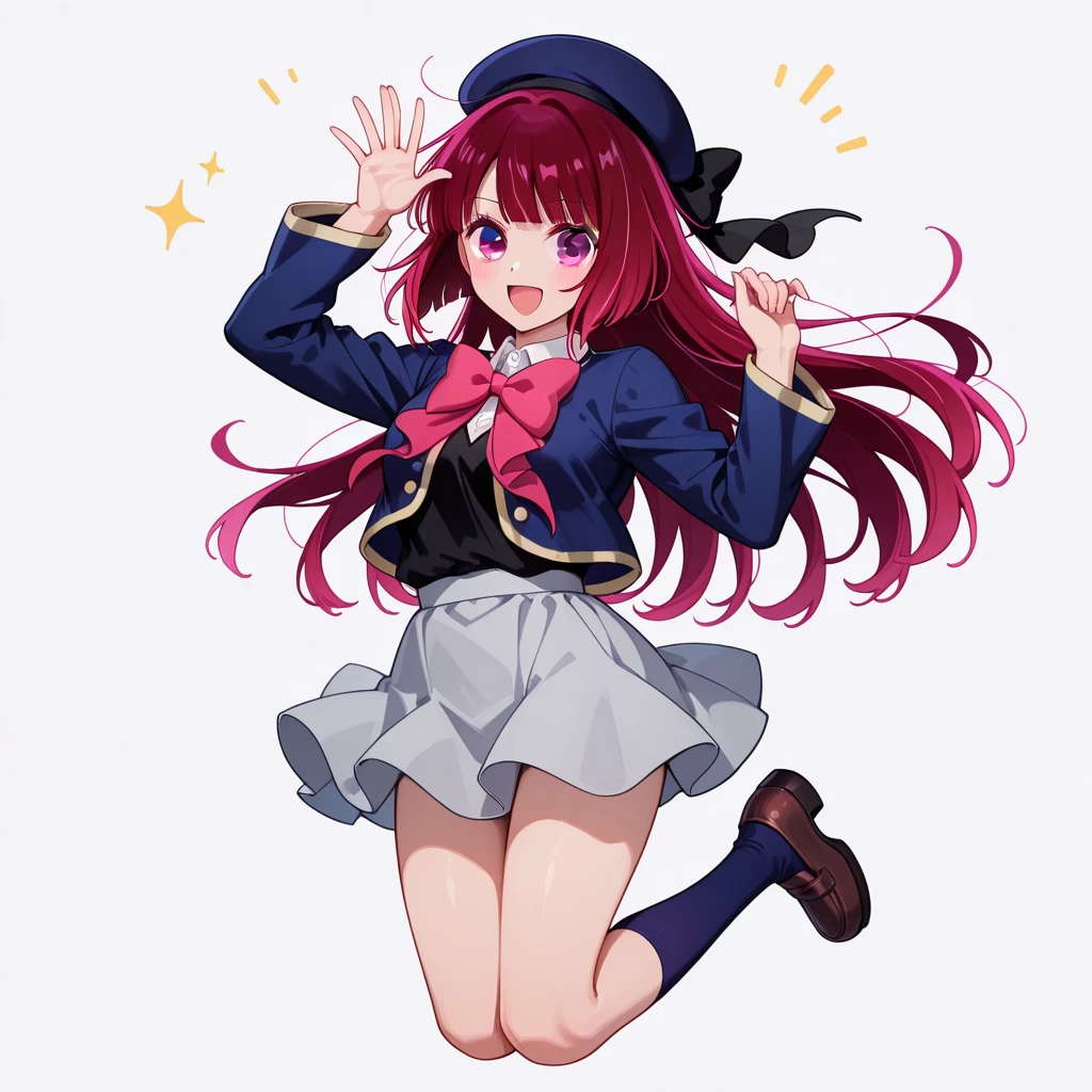 Anime, Anime style, Tachi-e, One-person viewpoint, Best Quality, high details, Textured skin, Super Detail, masutepiece, nffsw, ccurate, 8K, Idade: 年轻、Probably about 6 years old。
Hair color and style: With pink hair、short and curly。
Eye color: Big blue eyes。
body type: Like a child、Petite and slender。
Skin Color: de pele branca。
Distinctive characteristics: Always energetic and curious、Expressive。
clothing style: School Uniforms（red ribbon on white blouse、Navy Blue Jumper Skirt）well worn。