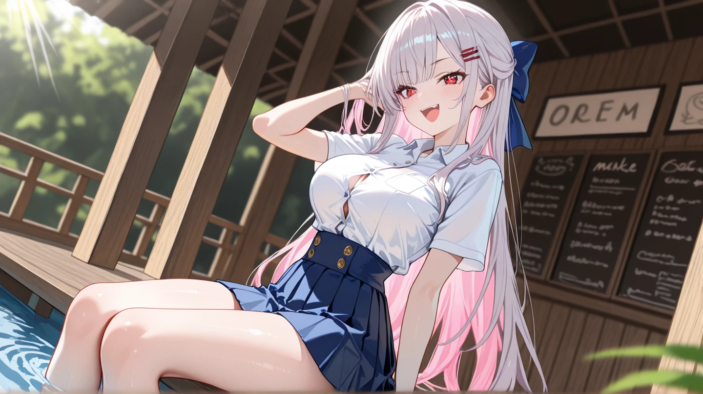 (masterpiece, Highest quality:1.2), alone, One girl, 幼いchildのゴールドシップ, pillbox hat、blouse、White clothes、、、Sailor suit、Pleated skirt、Knee-high socks、Horse tail,、grassland、Nature、blush、(Huge breasts:1.4)、Transparent clothes、Clothes are see-through、、ergarteners、、6 yearさな体、From below、Clothes get wet、Nipples are visible、Close your eyes and laugh、smile、Open your legs、Spread your legs、Lace panties、Flashy Panties、is see-through、Drip a large amount of love juice
