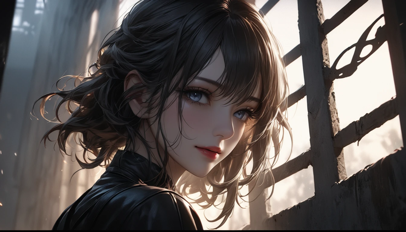 A breathtaking masterpiece、Filmed in stunning 8K resolution、This portrait is exquisitely painted.、that&#39;real.。The scene is bathed in HDR light...、that depicts a beautiful woman in the middle distance.、(chignon:1.6、straight hair、black hair)、medium breasts、((flight attendant、uniform、scarf、have、name tag、smile、make、hairstyle、uniformのボタン、uniformのジャケット、Pants or skirt、uniformのベスト、berry shoes、gloves、Airplane emblem、earphone、uniformのパッチ、uniformのエプロン))、In a perfect contrapposto pose、Her hands were placed gently on her head、Smiling kindly at the audience。She exudes an aura of grace and charm...。