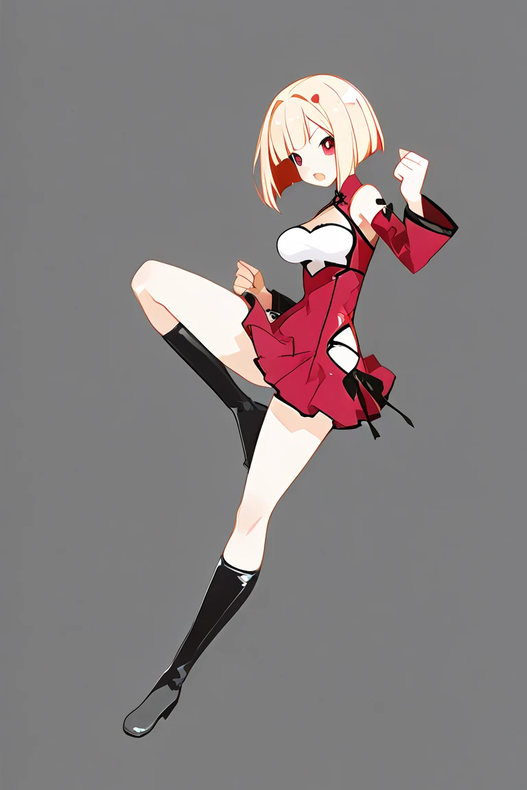 Anime girl wearing black and pink clothes and holding a pink object, change, fire!! whole body, Favorite character, Megumin, mika kurai demon, , From desire, Anime Moe Art Style, Anime Goddess, half invoker half Megumin, anime style like fate/Stay Night, small change girl, Black