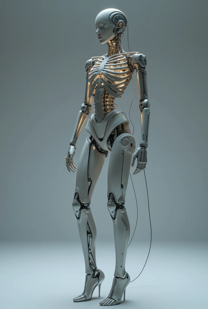 (((masterpiece))), ((best quality))), ((ultra-detailed)), (CG illustration), (an extremely delicate and beautiful)), (from side), cinematic light, ((1 mechanical girl)), (pretty face), single, (full body), ( Machine-made joints: 1.2), ((mechanical limbs)), (blood vessels connected to tubes), (mechanical spine connected to the back), ((mechanical cervical vertebrae attached to the neck)), (sitting), expressionless, (wires and cables around the neck: 1.2), (wires and cables on the head: 1.2) (character focus), sci-fi, extremely fine, colorful, thinnest