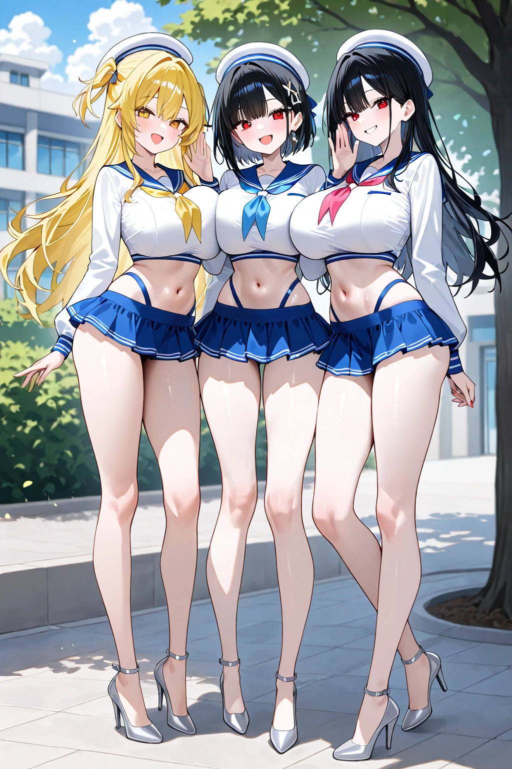 ((highest quality)), ((masterpiece)), (3 girls:1.5), Three cute girls are posing for the camera in a hot spring at night。, (shirtを持ち上げる:1.3), (three people standing together), (Close-up shot from the waist up), (open your mouth and smile:1.3), ray tracing, ((topless)), (), nipple, chest, hair band, head band, hair bobble, blouse, shirt, (high resolution face:1.5), (High definition finger 1.5),4-year-old, 5 years old, 6 years old, 7 years old, ((No panties)), Pussy, No skirts, Asian, Westerners, silver hair, brown hair, blonde, (belly button), jewelry, looking at the viewer, necklace, long hair, short hair, (abs),(written boundary depth), 
