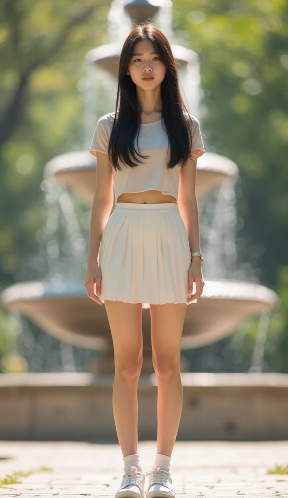 obra maestra, Exquisito, {beautiful and meticulous chica}, 1_chica, 18-years-old white chica Beck has dirty-blond hair, blue eyes, and noticeably pale skin, rostro sorprendido, sonrisa timida . ella tiene una tez tan clara, cabello recogido en coletas gemelas hasta el cuello, flequillo largo en el frente, the ends are at the level of your eyebrows. She has a slim figure with smaller breasts and narrow hips... Usando un traje de porrista de dos piezas. Includes a fairly typical white and orange cheerleader tank top, see-through blouse.; con blanco, ribete de canela y naranja a lo largo de los bordes. She also wears an orange pleated cheerleader skirt.., con ribete blanco y canela en flecos y dobladillo, He wears solid white high-top sneakers.. (that lace in the front). He also wears thick white socks that reach below his calves... retrato de la parte superior del cuerpo, nalga en el aire, sin ropa interior, Without trousers, pezones marcados,(levanta la falda el viento), escote, dynamic, ultra high definition, 32k, (perfect anatomy:1.5), piernas perfectas, al estilo de Artgerm y Adam Hughes, brazos perfectos, sin ropa interior, sin calzon, upskirt, se ve un poco de su vagina, blonde pubic hair, La falda revolotea en el viento、sin bragas、Falda elevadora de viento, outdoor location, football stadium, detras area de entrenamiento