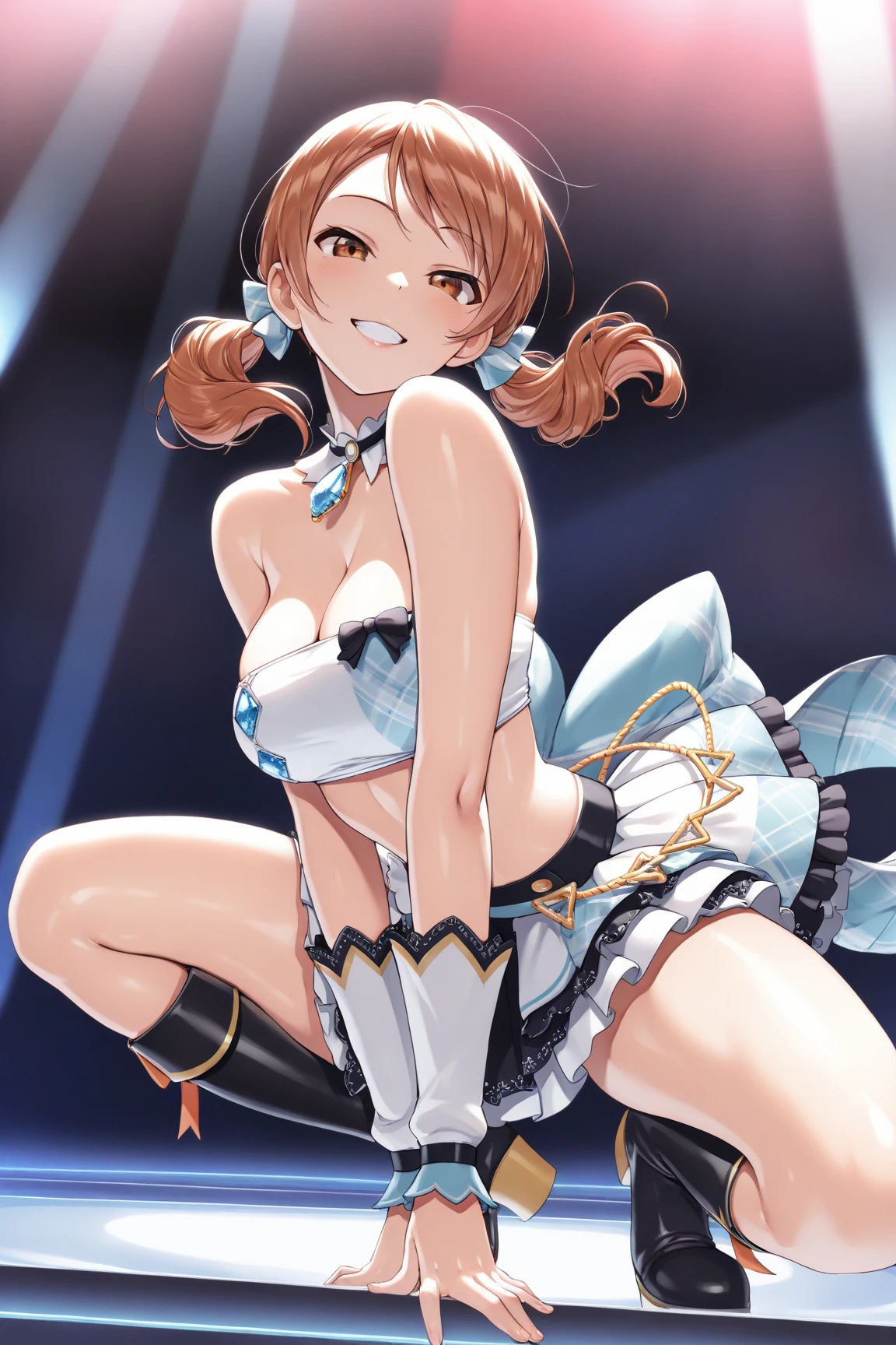 (masterpiece, Highest quality:1.2), (tsurime:1.2),
(Face Focus, Face close-up, bra、pantiesプリーツスカート、pantiesbra、pantiesFace close-up:1.2), tsurime, 1 girl, Soryu Asuka Langley, alone, blue eyes, , Looking at the audience, Long Hair, Looking Back, Tokyo Third Junior High School , Orange Hair, white shirt, From behind, shirt, Short sleeve, Mouth closed, bangs, Both sides up, stage, legs protruding from the frame, White socks, Suspender skirt, Blue Skirt, blue dress, Outdoor, dress, hair ornaments,(masterpiece), delicate, Very detailed, (watercolor), bloom, shape, (Bottom-up), (1 girl:1.4), (alone:1.2), (Beautiful Eyes, Shining Eyes, Purple eyes), (Fluffy hair), photo shoot, Studio Quality, Fisheye Lens, (Highest quality, Dazzling Light, Blushed, Crying face, It was noticeable, Shiny skin, Very detailed), (naked Thighs, Butt, Butt, From below, panties, white panties, Show off your pun), sexy, (Detailed Background, Complex background, Japanese Style House, Japanese atmosphere), Blushed, (Perfect Face, Detailed face, Fine Eyes,Perfect hands,Perfect Fingers), Cowboy Shot, ((8k wallpaper))((panties:1.8))((Cleavage:1.8))((Thighs:1.8))((Spread your legs out to the side:1.8))((To pee:1.8))(Yellow liquid:1.8)