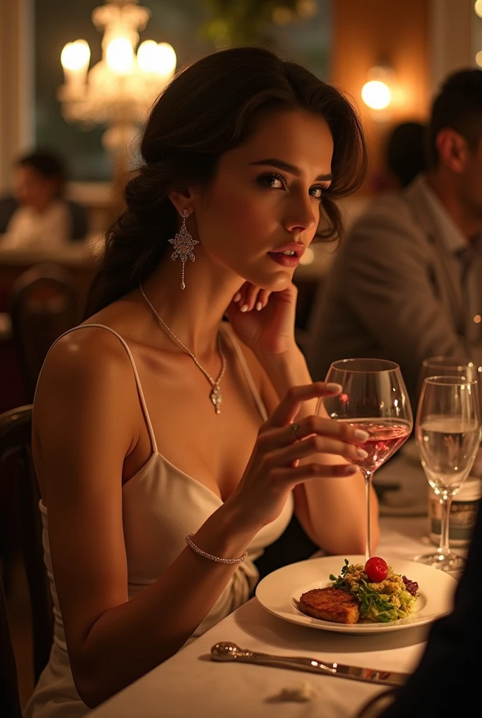A woman eats