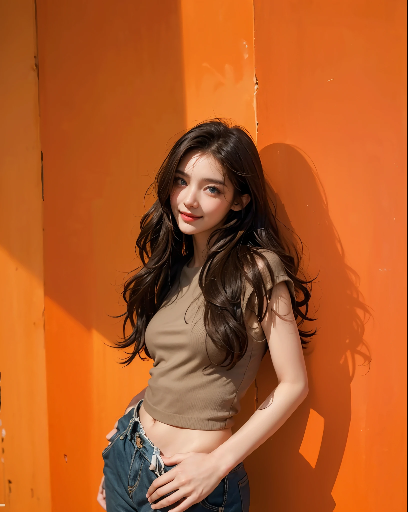 Highest Quality, masterpiece, Ultra High Definition ,8k, Ultra High Performance HD 8k Camera Shooting,long hair,High Style,sexy look,Movie Lighting,Detailed Skin Gloss,)),Fine Skin Texture, that seem to stick out of clothes,soft textured ,(realistic:1.6), ((blue eyes)),((radiant smile)), RAW Photo,1 person,Adult Female,((Looking up at the audience)),pretty face