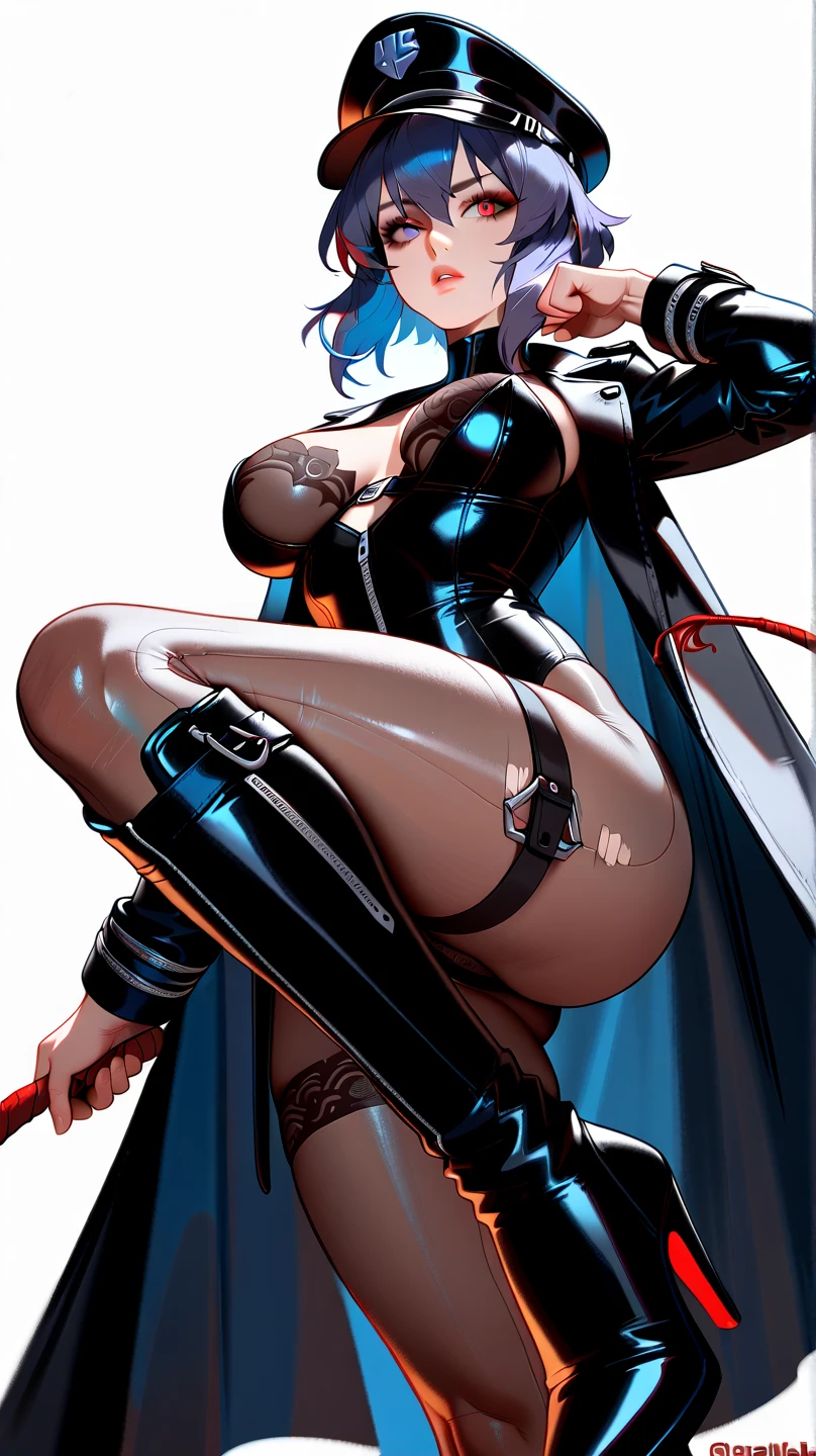 (((Annie Lennox))), (((Dark blue))), (scars), (((Bandaged hands))), (((back view))), (((perfect ass))), ((hooded cloak)), (((Quorra))), (((best qualityer: 1.4))), (Unbeatable masterpiece), (hiper HD),(CG 8k hyper-realistic), (((brave face))), (((breasts big))), (((hyper feminine))), sexly girl, Tron,(black bob hair)), ((( sculptural body ))), (((1 Kizi))), Kizi cibernética de 25 anos com perfectbody, standing backwards ,Beautiful and well-groomed face,muscular body:1.2,solid color detailed jacket, (Head to thigh photos), Complex equipment, green dark,long pants,Tight clothes are dark,With white stars and off-white stripes,,,,,Armor Metal Electronic Parts, Poison tattoos ) INFO, Kizi, (((standing alone))), pirralha violent, ((())), sexly, pose de atitude, work of art, post-apocalypse, (((manga style))), bounty hunter, violent, Manic, the way you want, slenderbody, thin but strong, perfectbody, roupa moderna, advanced technology, neon, sleeves with vertical striped pattern, neutral background, (( cowboy shot )). intricate visual