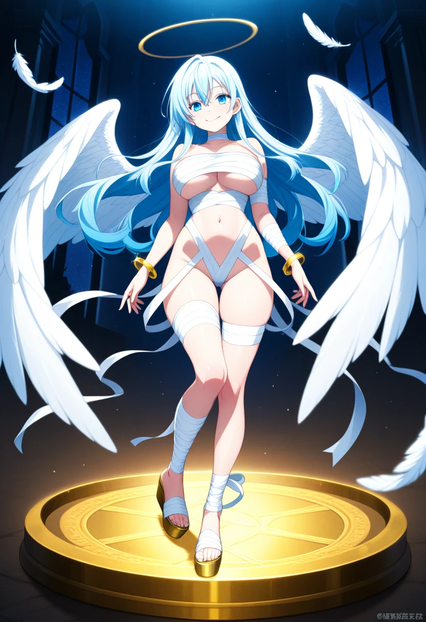 Very 1girl, middle school girl, choker, hishikawa_rikka, cure_diamond, solo, jewelry, long_hair, magical_girl, breasts, blue_hair, purple_hair, blue_eyes, crystal_earrings, eyelashes, rating:safe, heart, bracelet, large_breasts, big_breasts, hair_ornament, skirt, adapted_costume, blue_choker, ponytail, breast_hold, cleavage, grey_background, older, half_updo, earrings, serious, rating:questionable, panties, blue_panties, huge_breasts, thigh_gap, crossed_arms, shiny_skin, ass_visible_through_thighs, asymmetrical_clothes, thighs, standing, underwear, bare_legs, looking_at_viewer, shiny, leotard, blue_leotard, blue_skirt, wide_ponytail, blue_theme, tiara, diamond_(shape), alternate_breast_size, bow, ribbon、