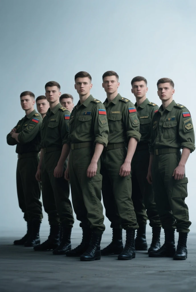 army barracks, army, 2boys, thin body, many young males, in group, teenage, caucassian masculine square face, full body view, moaning, topless, khaki boxerbriefs, blonde
