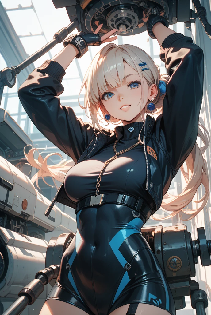 NSFW,uncensored,最high quality, Maximum 1, Mechanical parts are colored in Phantom Gray rather than black.,
high quality, ((High resolution)), ((最high quality)), detailed, (Browsing Caution:1.4),(Drooping eyes, Dreamy eyebrows, Mouth), Blushing. (A very happy and blissful face), ((Shiny skin:1.4)), Glossy lips, I am a 3 Japanese man with dark hair., Although he is an old pilot, he is also an experienced pilot who can fly old aircraft and occasionally serves as an instructor.,
by 2 person, 
One Girl, Young girl&#39;s companion, , She has a biological android body designed for the space environment and harsh combat conditions, but she is no different from a living human being., Equipment includes sci-fi style mechanical armor, such as an augmented device suit with small thrusters and boot-shaped armor, or defensive capabilities such as gauntlets.,
(Blue mechanical micro bikini style sci-fi exoskeleton bikini armor:1.2), (The cleavage area is covered with a semi-transparent elastic latex carbon pattern cover.), Blonde, (Half Twin Tail),
She was also an ace pilot, but I felt that she was rivalling me., She was famous as an ace pilot, so in battle we worked as a two-man cell, and I acted as her substitute tanker, but since I was better at close-quarters combat with enemy aircraft, I supported her and intercepted her.,
One day, I found out she had fallen in love with me., After that, she came up to me like a kitten with a very fawning, dazed mouth and expression., She usually behaves bravely during her duties at work or in the combat zone, but when they are alone in a room or in the bedroom, she becomes a cute girl her age.,
The age difference can be easily seen from a database, but her hobbies and interests matched my generation, so we hit it off and started dating.,
Sometimes I take her to a deserted place and spread her mouth and kiss her.,
After kissing her several times, she smiles and looks ecstatic and happy., She comes just days after racking up a ton of kill rewards, unveiling some new sci-fi style exoskeletons and mechanical augmented armor., She sometimes wears a girly short armored dress-like mechanical armor with pale pink and scarlet accents, but this is often when they are alone together.,
Maybe it&#39;s because I&#39;m in love with her too, but she&#39;s cute and sexy no matter what she wears, and it&#39;s like a fetish, so we end up taking photos together., Recently, she seems to have opened up to me, and with her mouth half open, she teases me with a mischievous look on her face, but she usually hugs me instead.,
She patrols the base as part of her duties, so she carries a sci-fi katana with a sheath on her left hip, but she usually doesn&#39;t pull the katana out of the sheath to keep things under control.,
When I asked her why she chose Katana, she told me that she is also of Japanese descent and that her family home is a mansion with a Japanese garden, and we hit it off when we talked about Japanese food and rice, which is native to Japan., Food culture is great,
(White skin:1.3), Elastic and full breasts, Shiny and auspicious々Fresh, Young Skin, A beautiful face that still retains a youthful look,
Cinema Lighting, It&#39;s perfectly shaded,(((Waterfront))), Realistic lighting with shades, guilty gear art style,