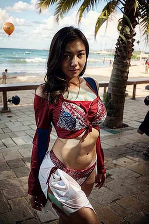 (masterpiece, highest quality:1.4), (Sitting in a treasure chest:1.5), (dynamic pose:1.5), outside, (coins and jewells outside the treasure chest), (on the beach), 1 girl, alone, hancock1, 1 girl, Boa Hancock, big breasts, cleavage, long hair, epaulettes, cape, (white cape:0.5), crop top, long sleeve, side slit, (European young woman:1), looking at the viewer, Beautiful smile, beautiful face, highly detailed face, highly detailed eyes, scattered below the surface, realistic pupils, blush all over the face, lip whole, detailed background, written boundary depth, volume lighting, sharp focus, confused, realistic proportions, (realistic, hyperrealistic:1.4), 16K HDR